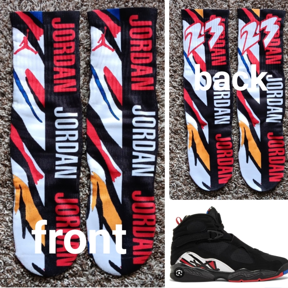 Jordan 8 playoffs socks
